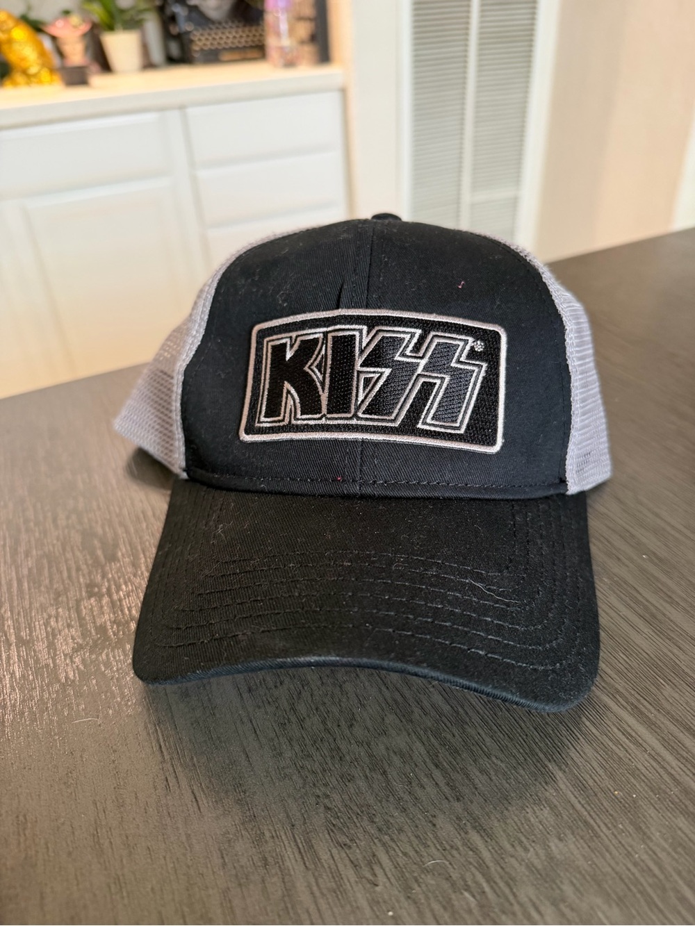 OTTO Black and Gray KISS Logo Trucker Hat